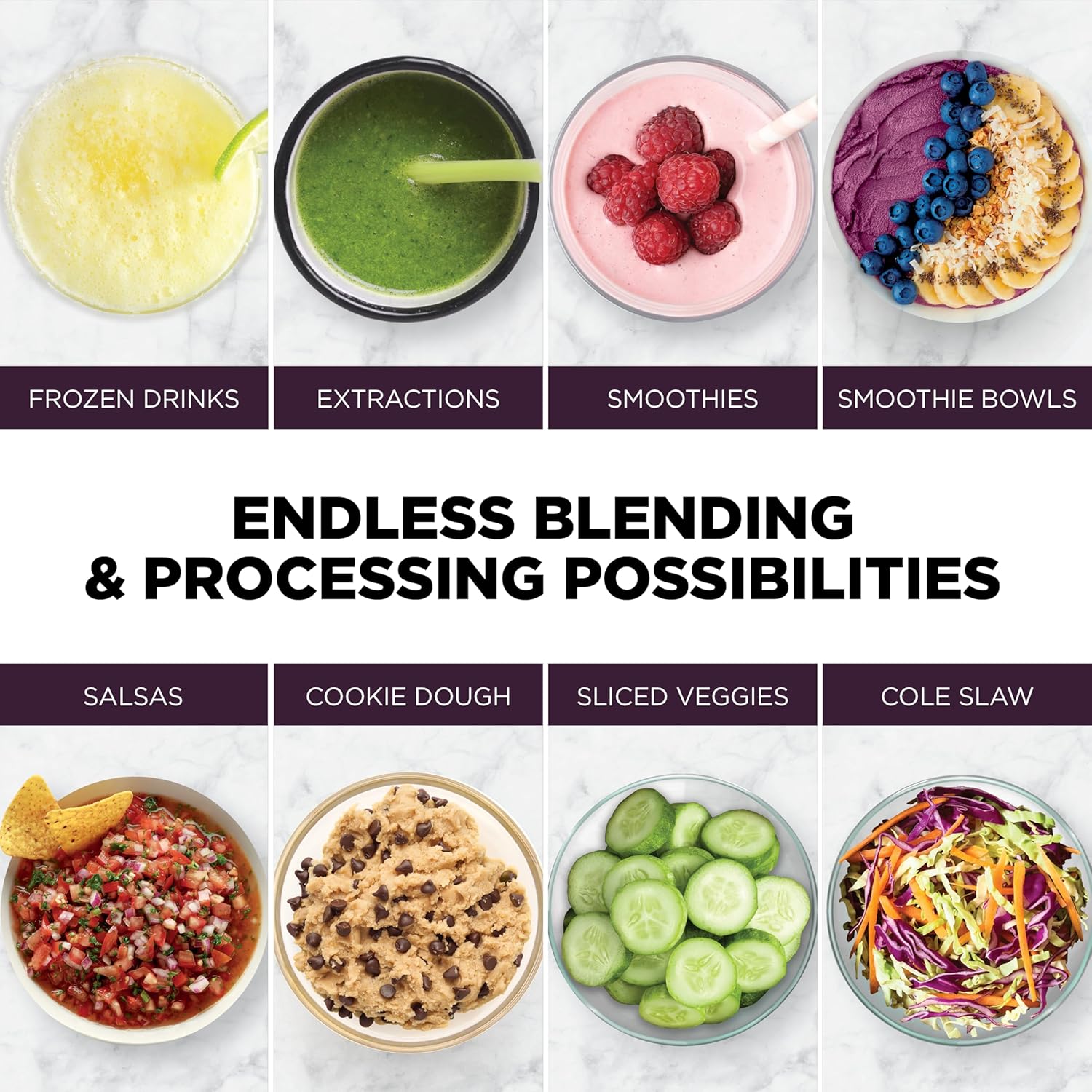 Ninja Kitchen System | All-in-One Food Processor & Blender | With 8-Cup Bowl & (1) 24 oz. To-Go Cup | For Smoothies, Cookie Dough, Salsas, Cole Slaw & More | 1800 Watt | Black | TB401